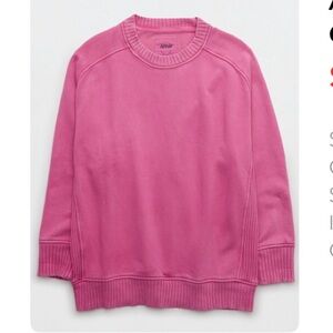 Aerie Pink Crew Neck Sweatshirt